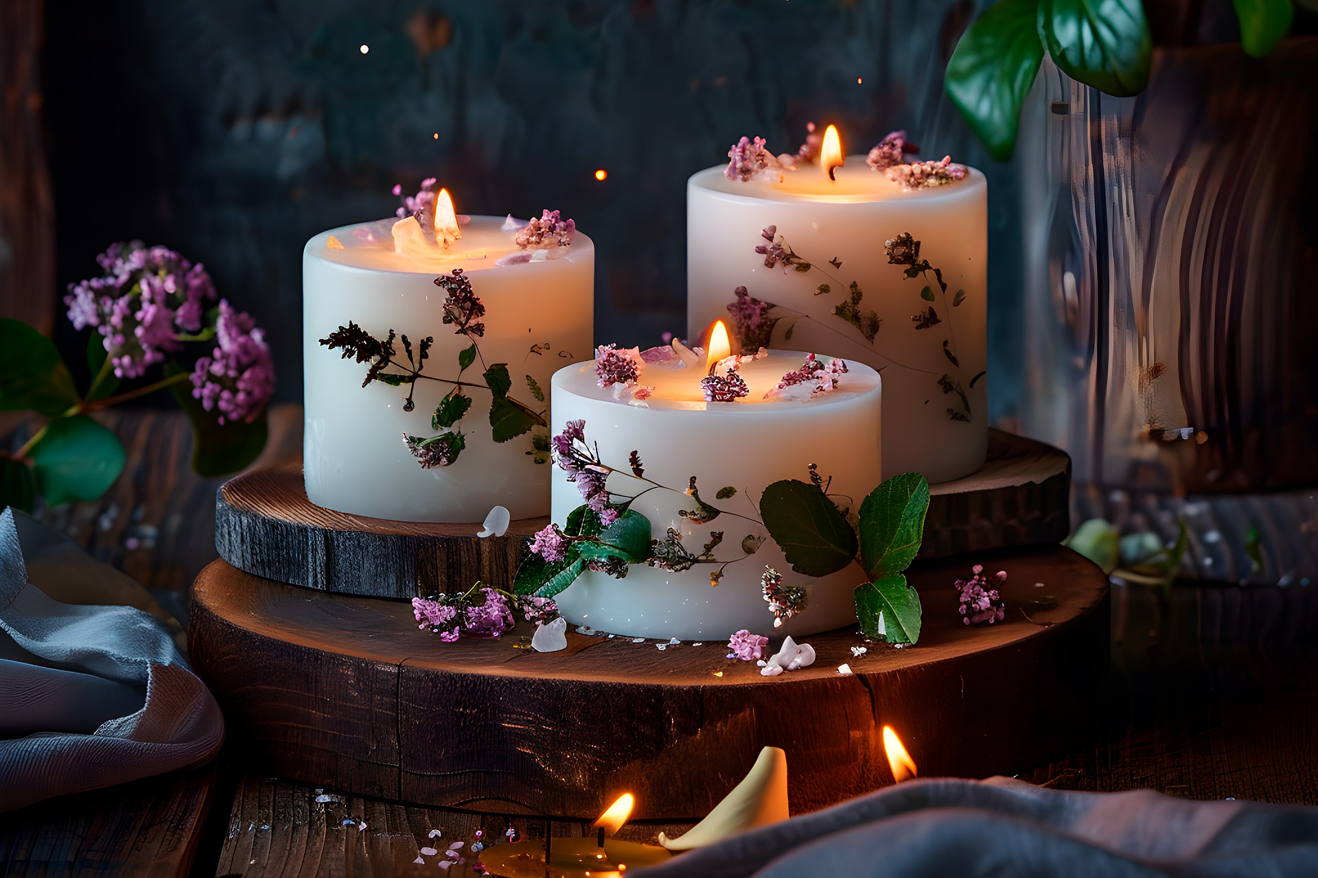 Ritual con velas calientes aromáticas